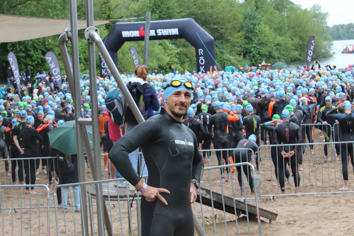 Tim at the Ironman swim start